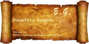 Baumfeld Gedeon névjegykártya